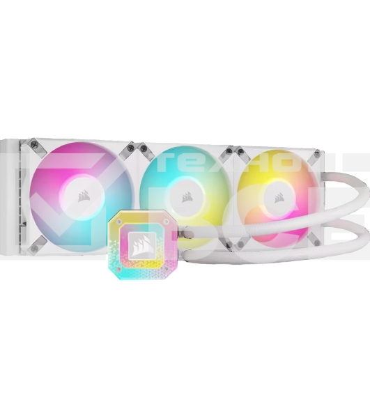 Система жидкостного охлаждения Water Cooling System Corsair iCUE H150i ELITE CAPELLIX XT (360мм, белый, RGb/Fans: 3x120мм, 65.57CFM, 37dBA, 2100RPM/Rad thickness 27мм/S: 1851, 1700, 1200, 115X, AM5, AM4)