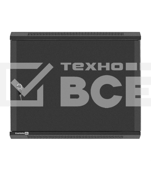 Шкаф телекоммуникационный 19' настенный 9U ExeGate EC-WM-9U.600.M.BLACK (19', 9U, 600x600x500мм (ШхГхВ), передняя дверь металл, съемные боковые панели, пыле- и влагозащита IP23, черный RAL 9004)