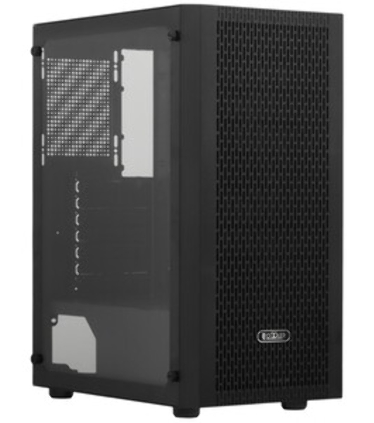 Корпус без блока питания PCCOOLER MA100 MESH BK, Mesh Mid Tower, черный, TG, 0.4 SPCC, 3x120мм ARGb ATX, mATX, mITX 160/310/180мм 2x2.5', 2x3.5', 7xPCI 1xUSB-A 3.0, 2xUSB-A 2.0 360x200x446mm