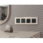 Комплект механизма электрической розетки ALFA Черный матовый 2USB A+C 20W (быстрая зарядка) с/з QUANT (AP8100, VM160) MA810010, фото5
