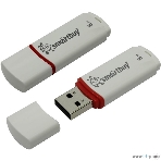 Флешка USB Smartbuy Crown white (SB8GBCRW-W), 8Gb, USB 2.0, R/W 15/5, белый/красный, фото 1