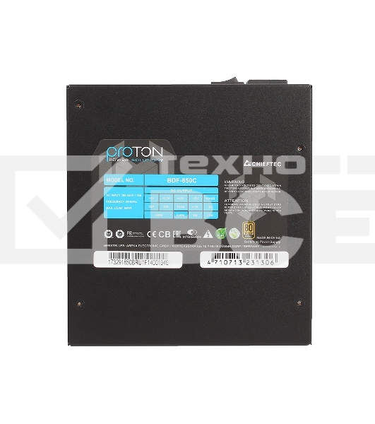 Блок питания Chieftec Proton BDF-850C, 850Вт, 80 PLUS Bronze, 140мм, модульный, черный