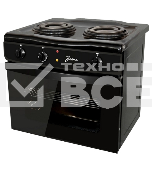 Плита электрическая Злата 231Т черный, конфорок 2 шт, духовка 25 л, 43 см x 47 см x 50 см