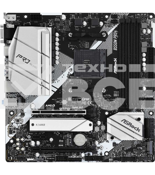 Материнская плата ASRock B550M Pro4, AM4, AMD B550, 4xDDR4, 6xSATA, 2xM.2, 1xPCI-E 3.0 x16, 1xPCI-E 4.0 x16, 1xDisplayPort, 1xHDMI, 1xVGA, 1x 1Gb LAN, 3x3.5 мм, 7.1, Micro-ATX