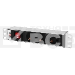 Блок розеток ЦМО Rem-10 без шнура с выкл., 3 Schuko, вход IEC 60320 C14, 10A, алюм., 10