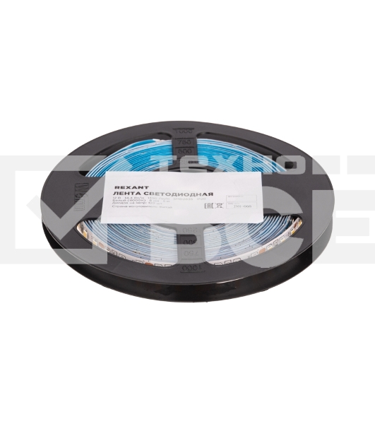 Лента светодиодная 12В, SMD2835, 14,4Вт/м, 120 LED/м, 4000K, 8мм, 5м, IP20 Rexant