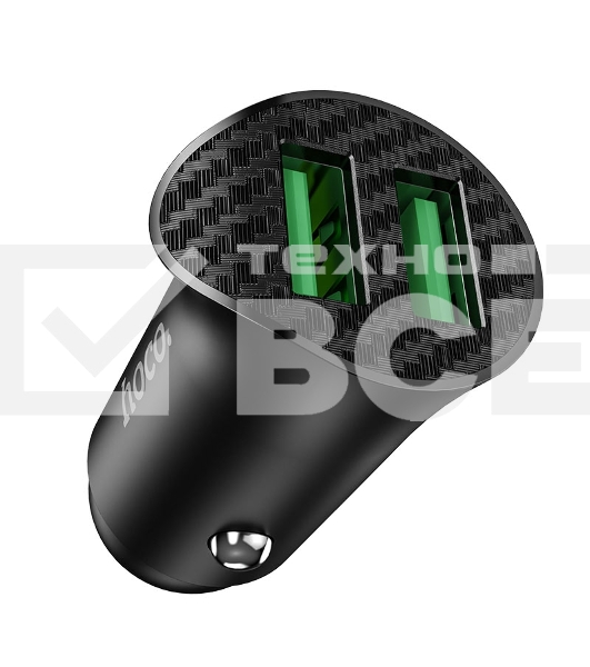 Авто ЗУ/ QC 3.0/ 2 USB/ HOCO HC-35027 Z39/ Выход: 5V_9V_12V, 18W/ черный