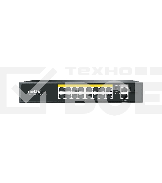 Коммутатор NETIS 16PORT 10/100M 16POE+2XGE+SFP P116GH