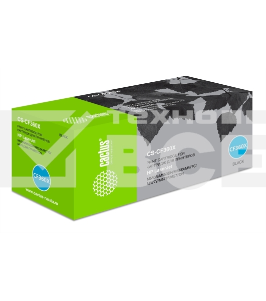 Картридж лазерный Cactus CS-CF360X черный (12500 стр.) для HP CLJ M552dn/M553dn/M553N/M553x
