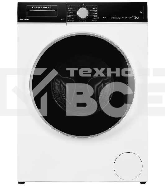 Отдельностоящая стиральная машина Kuppersberg WM 520 W, глубина 52 см, загрузка белья 8 кг, электронное/сенсорное управление, Отжим 1400 об/мин, 15 программ: Быстрая стирка 15/60мин, Быстрая стирка 60 мин, Хлопок 20 °C, Антиаллергия, Спортивная одежда, Дж