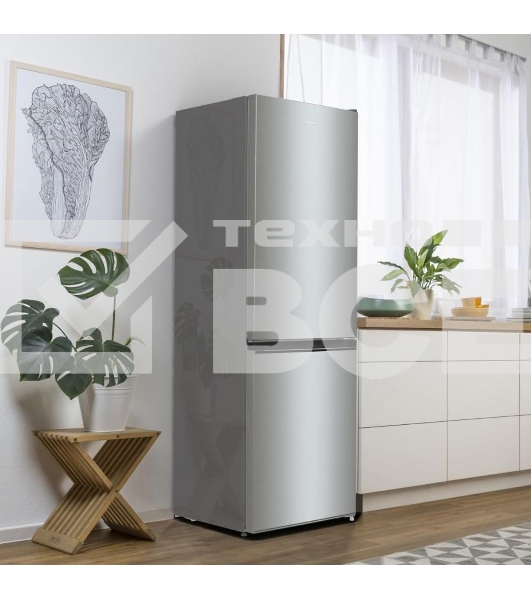 Холодильник Gorenje NRKE62XL серебристый металлик двухкамерный 203/99л морозилка снизу, No Frost