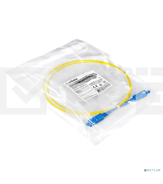 Патч-корд волоконно-оптический ExeGate FC-S-9-SC-SC-1M-LSZH (Шнур ВО SM 9/125 (OS2/G.652.D), SC/UPC-SC/UPC, Simplex, LSZH, 1 м)