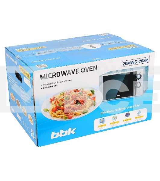 Микроволновая печь BBK 20MWS-708M/BS черный/серебро, 20 л, 700 Вт, поворотный механизм