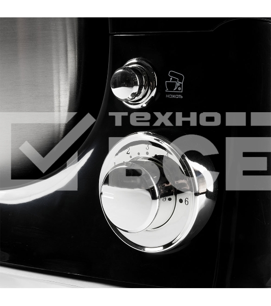 Миксер стационарный Endever Sigma-18, 1000 Вт., планетарный, многофункциональный, стальная чаша 4 л., регулировка скорости, черный