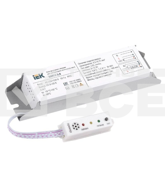 Блок аварийного питания БАП12-3.0 для LED ИЭК LLVPOD-EPK-12-3H