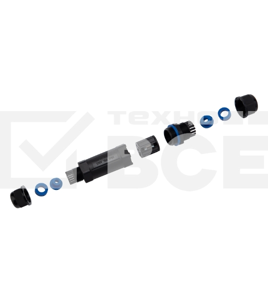 Кабельный коннектор I-образный (5PIN) IP68 Rexant