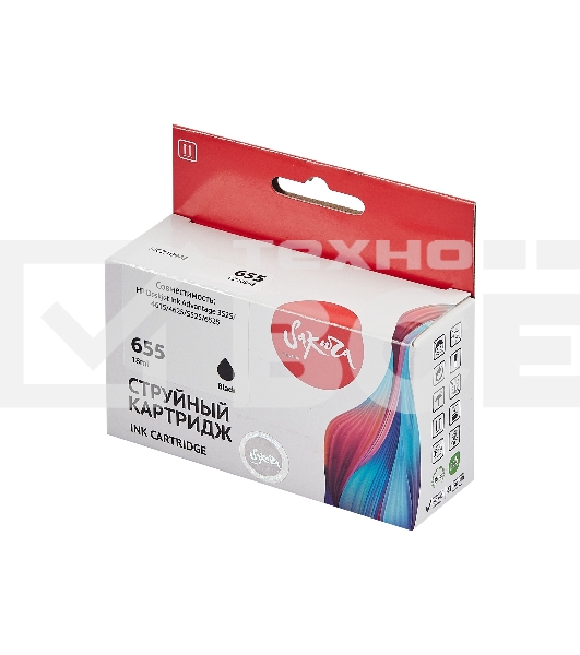 Струйный картридж Sakura CZ109AE (№655 Black) для HP, черный, 11 мл., 600 к.