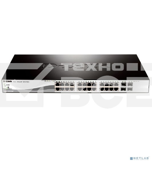 Коммутатор D-Link DGS-1210-28/ME/B1A PROJ Управляемый коммутатор 2 уровня с 24 портами 10/100/1000Base-T и 4 портами 1000Base-X SFP