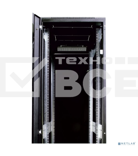 Шкаф телекоммуникационный напольный 42U (800x800) дверь стекло, цвет черный