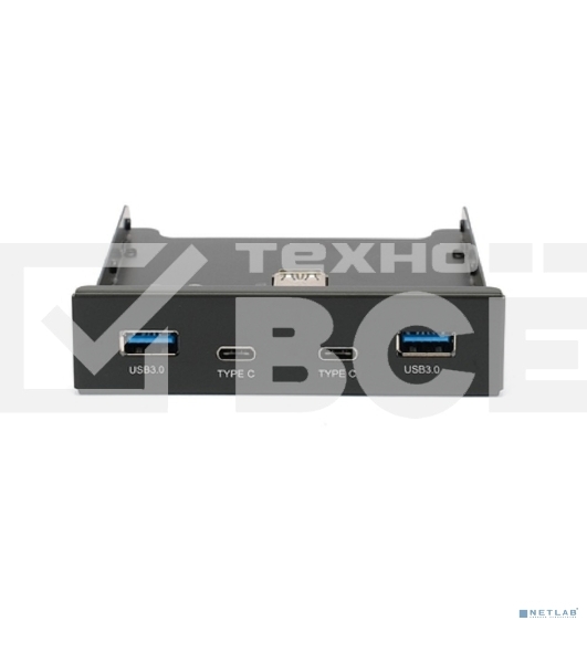 Планка USB 3.0 на переднюю панель 3.5' Gembird, FP3.5-USB3-2A2C, 2xUSB-A 3.0 + 2xType-C