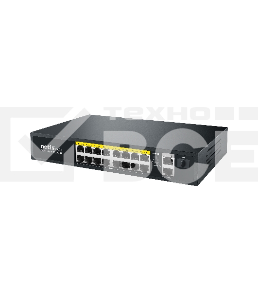 Коммутатор NETIS 16PORT 10/100M 16POE+2XGE+SFP P116GH