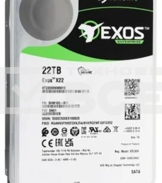 Жесткий диск Seagate HDD Exos X22 ST22000NM001E 22TB 7200rpm SATA-III 512Mb 3.5