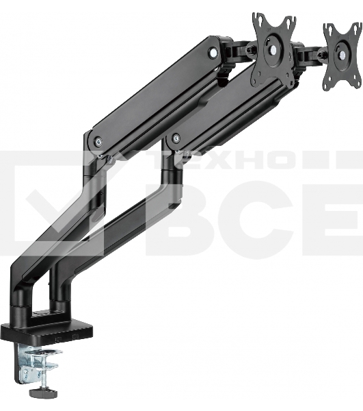 Кронштейн для мониторов Ultramounts UM731 черный 17'-35' макс.16кг крепление к столешнице поворот и наклон
