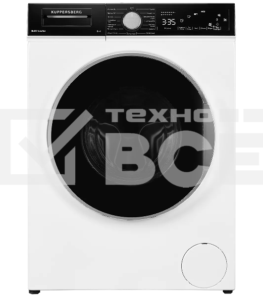 Отдельностоящая стиральная машина Kuppersberg WM 520 W, глубина 52 см, загрузка белья 8 кг, электронное/сенсорное управление, Отжим 1400 об/мин, 15 программ: Быстрая стирка 15/60мин, Быстрая стирка 60 мин, Хлопок 20 °C, Антиаллергия, Спортивная одежда, Дж