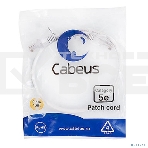 Шнур комм. Cabeus, кат. 5е, неэкр., U/UTP, RJ45/RJ45, LSZH, AWG24, 0.5м, белый, фото 1