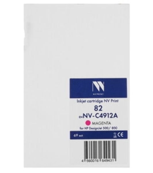 Картридж струйный NVPrint 82 (NV-C4912A) Magenta для HP DesignJet 500/800 (69 мл)