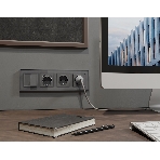 Комплект механизма 2-кл выключателя ALFA Антрацит серый QUANT (AP6530, VM115) MA653010, фото5