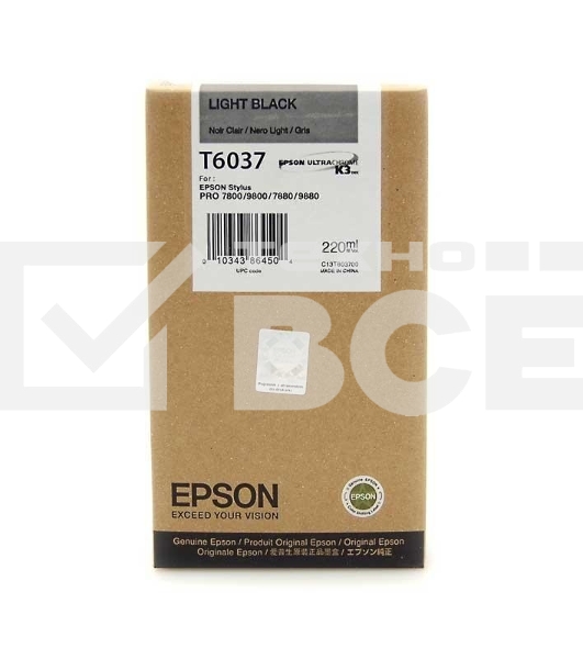 Картридж струйный Epson C13T603700 серый (220 мл) для Epson St Pro 7800/9800/7880/9880