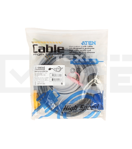 Кабель ATEN KVM Cable 2L-5303U Кабель для KVM: USB(Am)+DB15(m)+2*Audio (PC) -на- SPHD15(m)+2*Audio (KVM), 3м