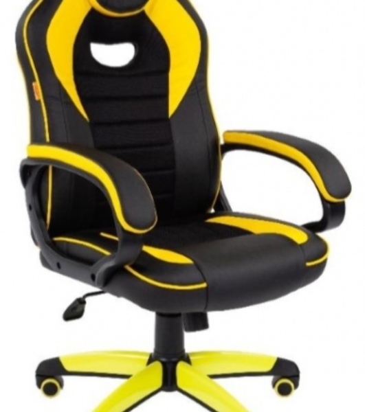 Кресло игровое Chairman game 16 Россия экопремиум черный/желтый (7028514)