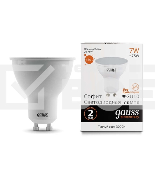 Лампа LED Elementary MR16 GU10 7W 530lm 3000К 13617 Gauss