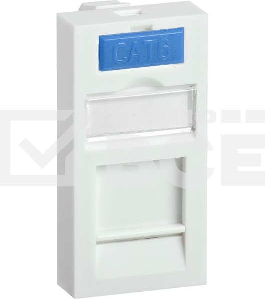 Вставка ITK CS6-11M со шторкой 22.5x45 1xKeystone пластик белый (упак.:1шт)