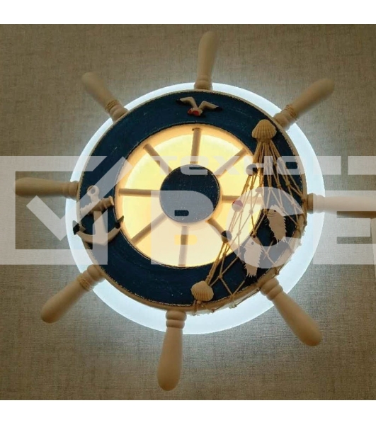 Светильник Hiper настенно-потолочный Штурвал LED 14Вт белый/голубой H062-1