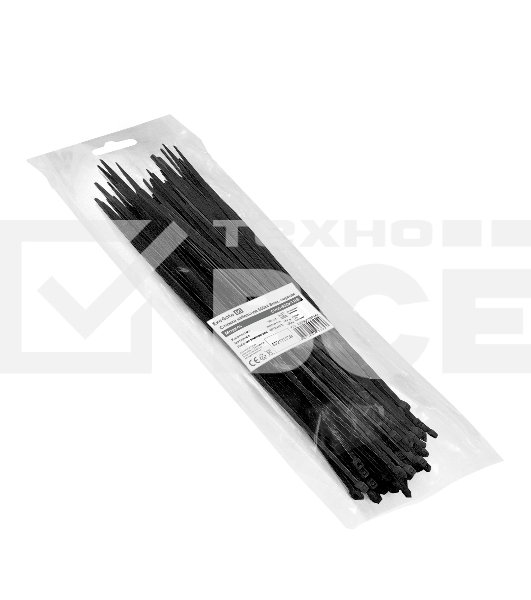 Стяжка (хомут) нейлоновая ExeGate CV66-500x4.8B EX293130RUS (нейлон 6.6, 500x4.8мм, неоткрывающаяся, halogen free, -40°C - +85°C, черная, 100 шт)
