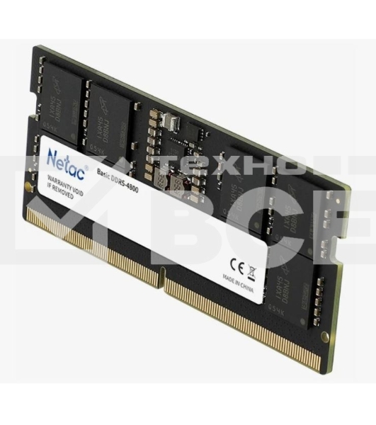 Оперативная память NETAC Basic, DDR5, 8GB (1x8GB), 4800MHz, CL40, SO-DIMM