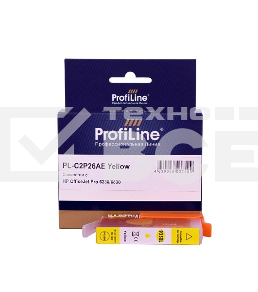 Струйный картридж PL-C2P26AE (№935XL) для принтеров HP OfficeJet Pro 6230/6830 с чернилами на водной основе Yellow ProfiLine