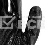 Перчатки полиэфирные Сибртех с черным нитрильным покрытием, размер 9, 13 класс вязки, фото2