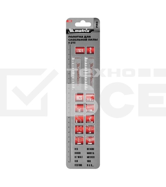 Полотна по дереву для сабельной пилы S644D 125 / 4,3 мм, HCS, 2 шт., PRO Matrix