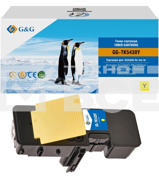 Картридж лазерный G&G GG-TK5430Y TK-5430Y желтый (1250 стр.) для Kyocera Ecosys PA2100cx/PA2100cwx/MA2100cfx/MA2100cwfx