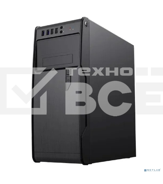 Компьютерный корпус PowerCool без ТМ, S1008BK-2U3C-NP NP (MidiTower, БЕЗ БП, черный, 2*USB3.0+2*USB Type-C +HD Audio)