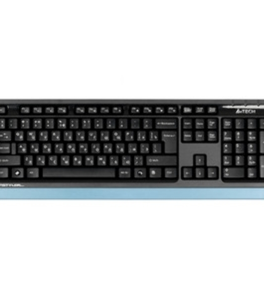 Комплект клавиатура+мышь A4Tech FStyler FG1035 беспроводной, USB, 2000 DPI, чёрный/синий