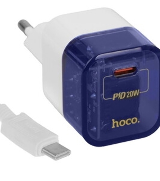Сетевое зарядное устройство HOCO (6931474798381) C125Aaa Transparent Blue