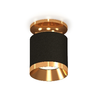 Светильник Ambrella Light XS7402101 SBK/PYG черный песок/золото желтое полированное MR16 GU5.3 (N7929, C7402, N7034)