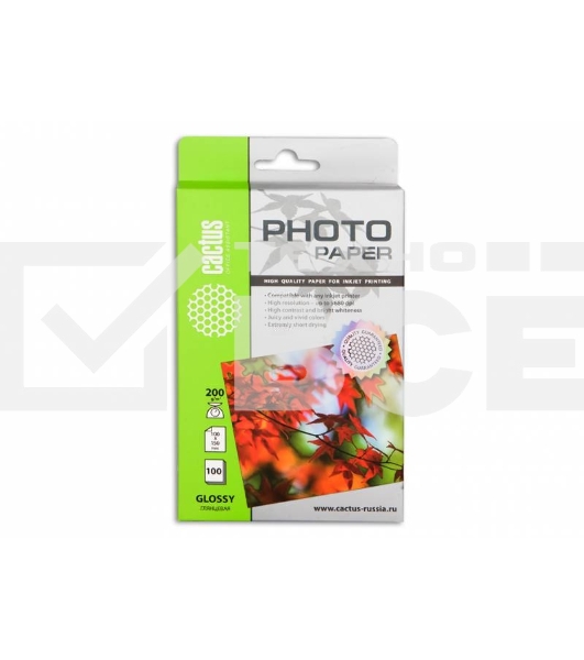 Фотобумага Cactus CS-GA6200100 глянцевая A6 200 г/м2 100 листов