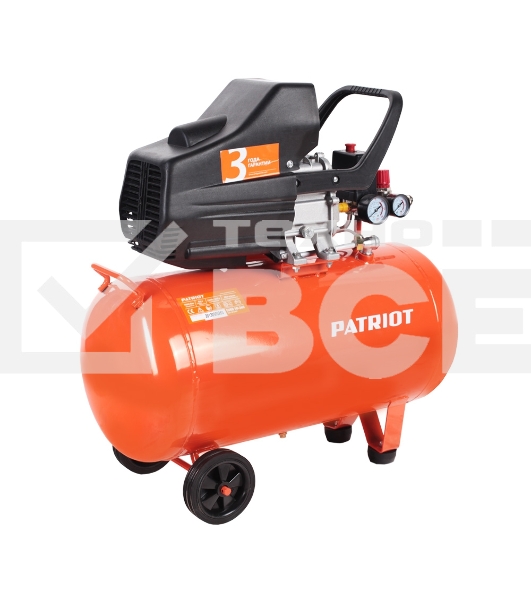 Компрессор PATRIOT EURO 50/2601.8кВт 220В 260л/мин 50л выход быстросъём елочка 8мм