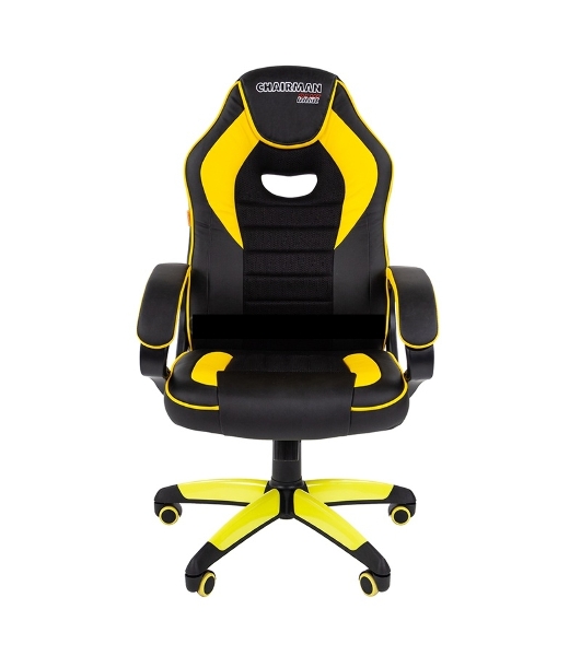 Кресло игровое Chairman game 16 Россия экопремиум черный/желтый (7028514)